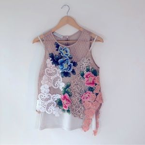 Íris Clemência - Gorgeous Brazilian Lace and Sequin Top - comes with nude tank